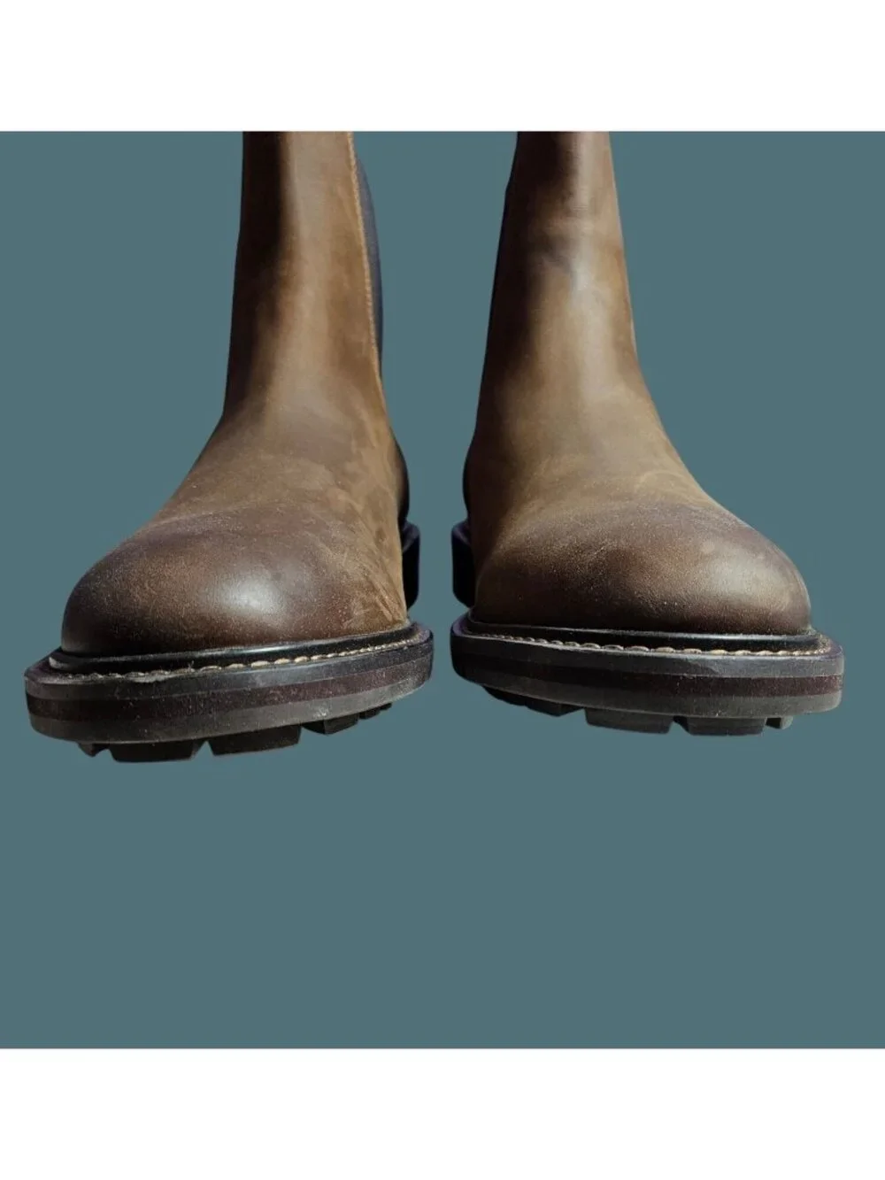 Quince Cow Leather Chelsea Rugged Lug Sole Pull Tab Boots Men Size 13